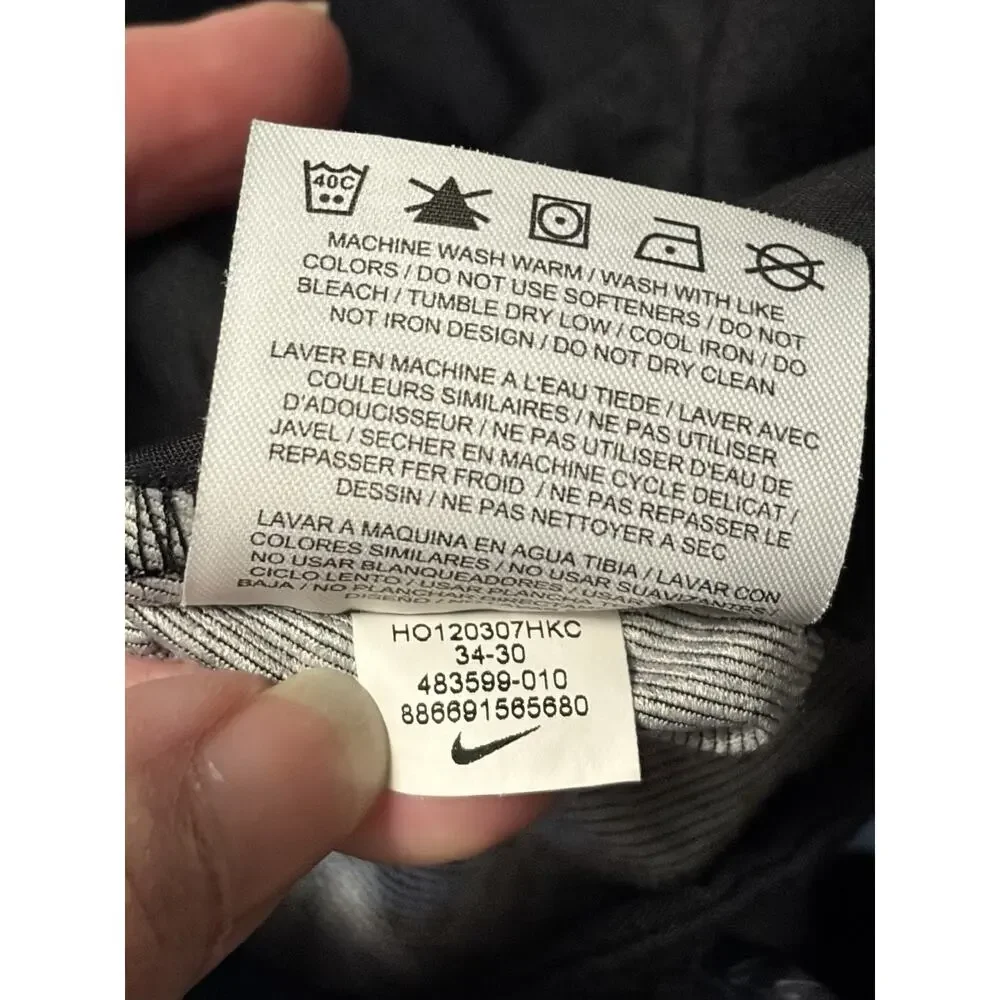 Nike Golf Mens Pants 34 x 30 Black Gray Chevron Geometric Tour Performance